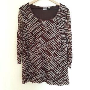 CATO Scoop Neck 3/4-Sleeved Line Design Blouse size 18W